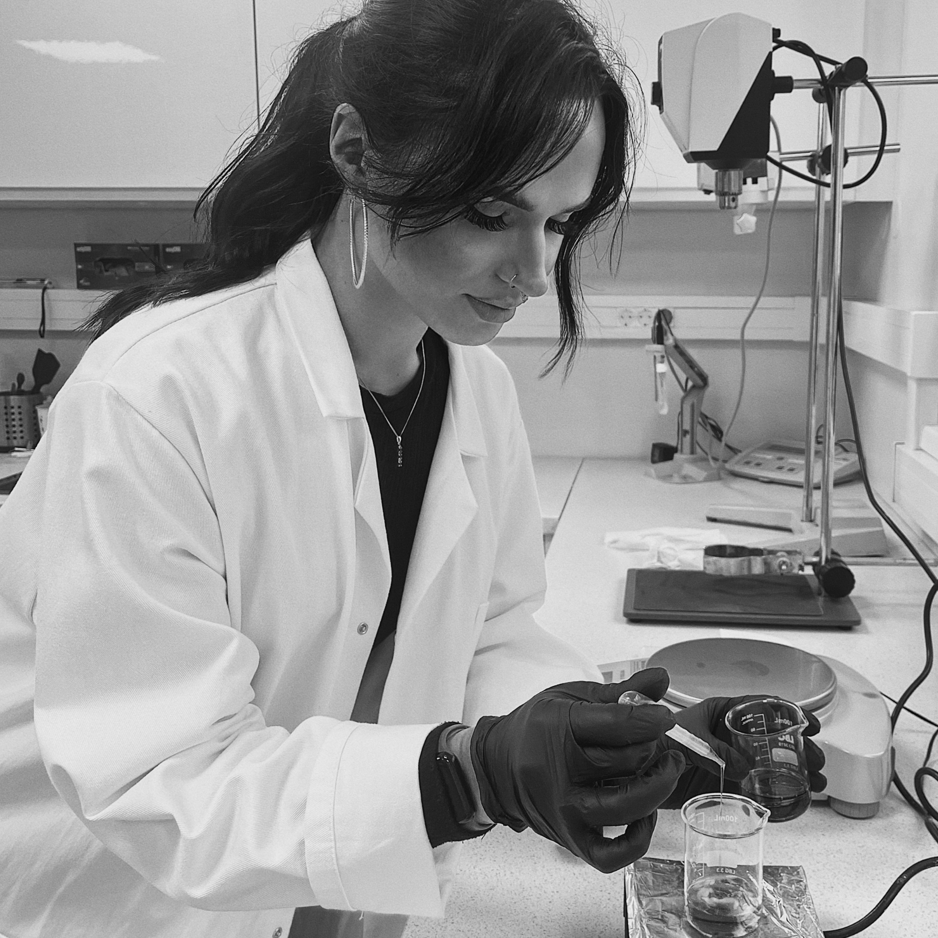 Zofija, BOHEMA founder, working in the lab where BOHEMA is formulated