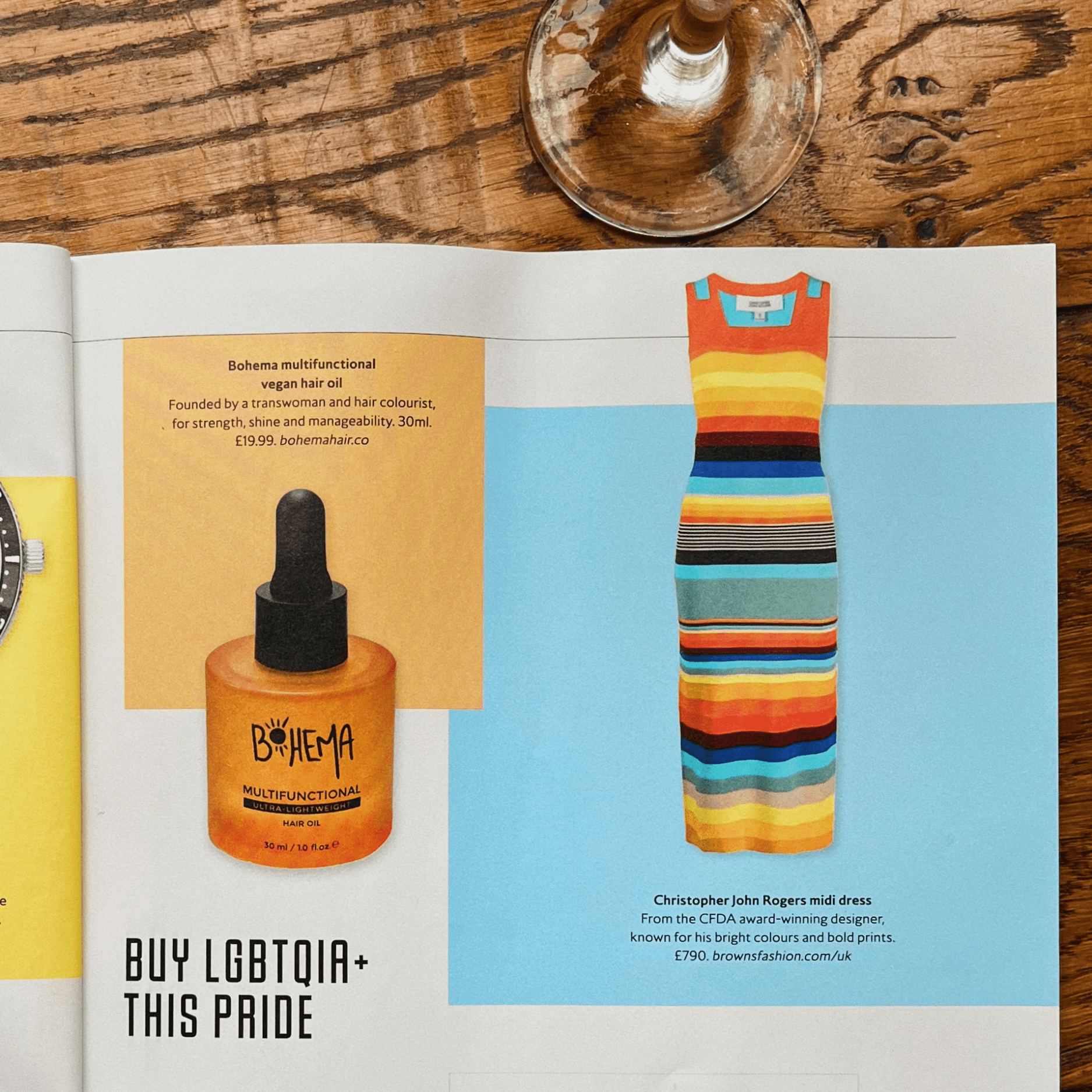 BOHEMA oil featured in British airways high life magazine