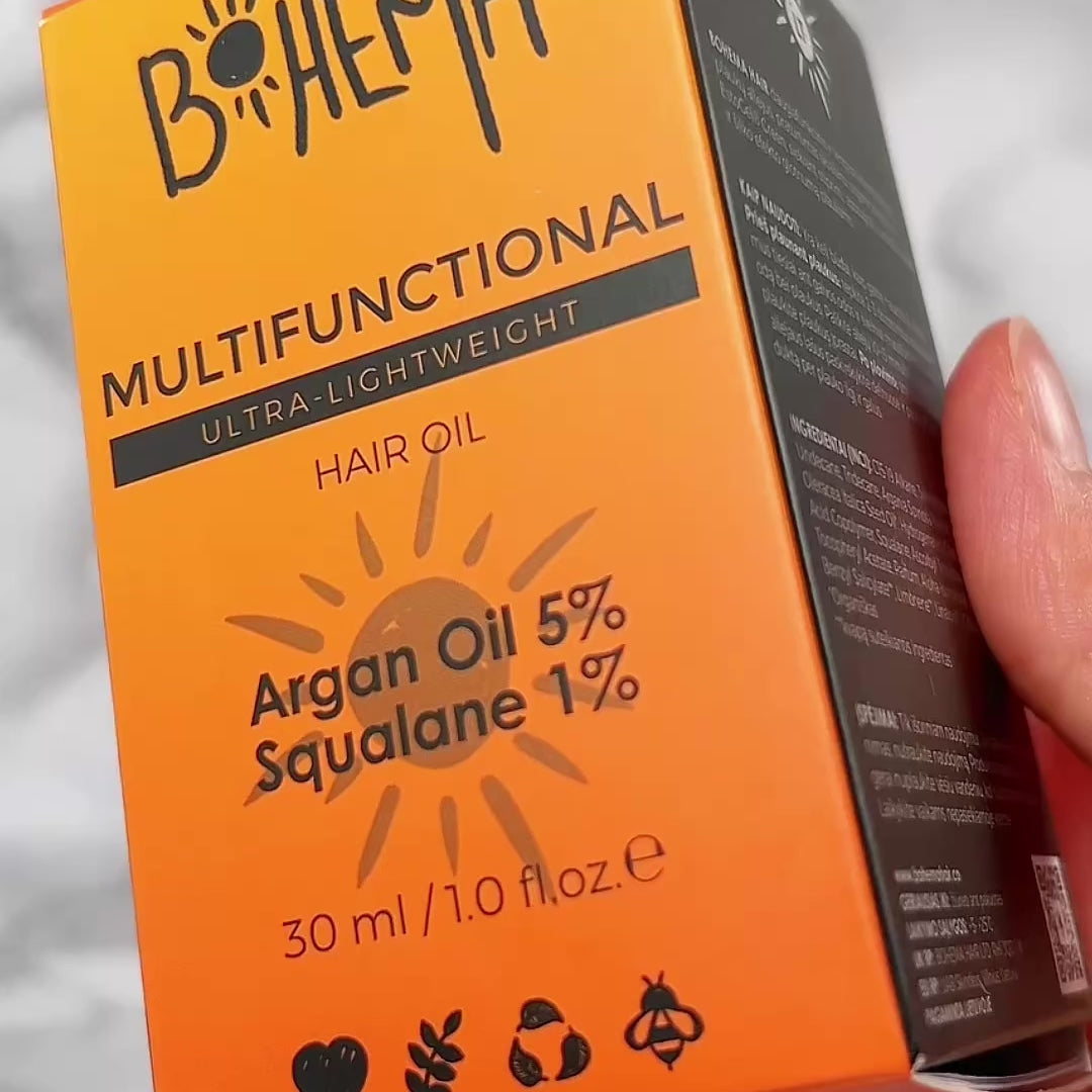 Short video showcasing BOHEMA oil packaging 